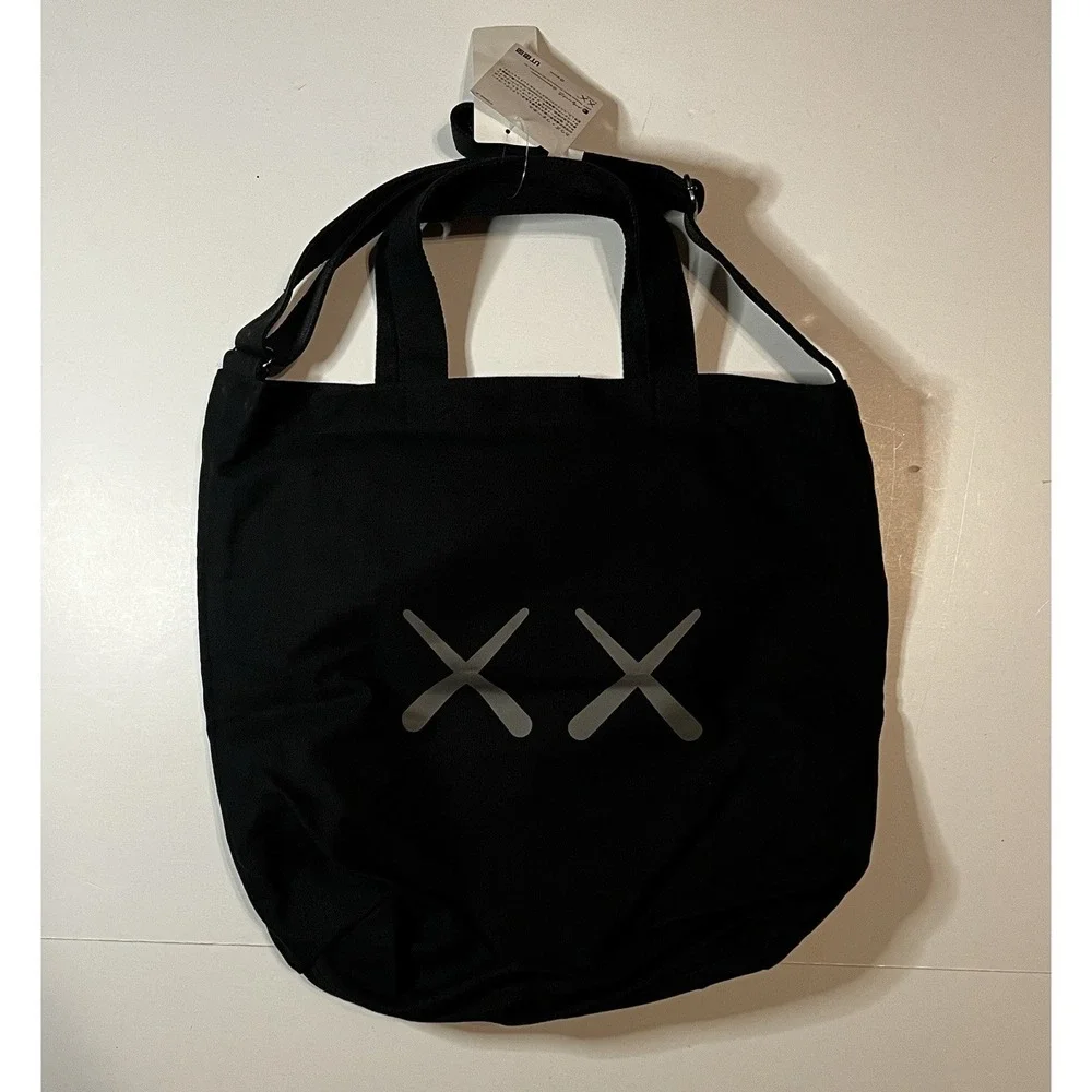 Uniqlo KAWS Andy Warhol Japan Limited Edition Black 2 Way Tote Bag NWT